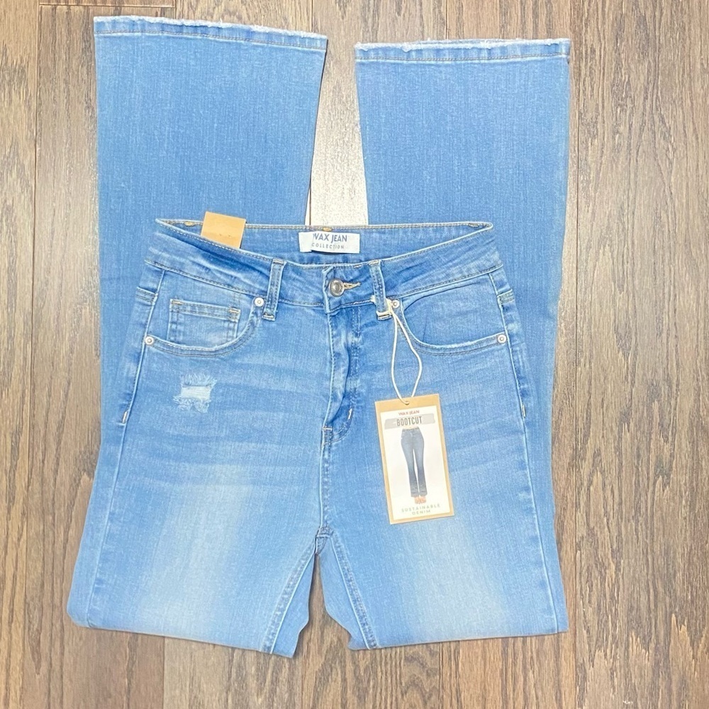 Wax Jean Light Blue Flare Jeans - Picture 4 of 11